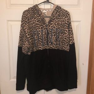VS Pink cheetah print hoodie